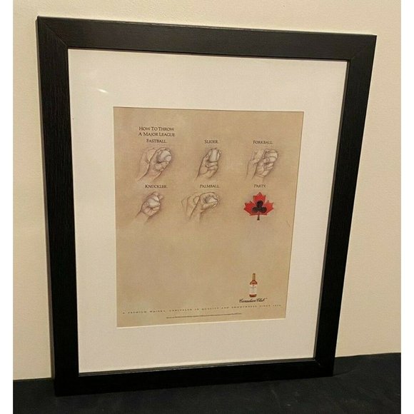 Vintage Canadian Club Baseball Framed Print Ad - Picture 5 of 7